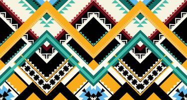 Geometric Ethnic pattern vector. African, American, Mexican, Western Aztec motif striped and bohemian pattern. designed for background,wallpaper,print, carpet,wrapping,tile,batik.vector illustratoin. vector