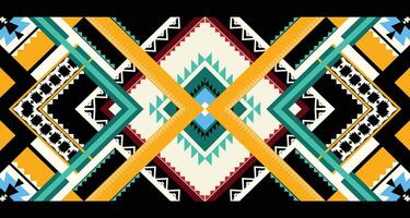 Geometric Ethnic pattern vector. African, American, Mexican, Western Aztec motif striped and bohemian pattern. designed for background,wallpaper,print, carpet,wrapping,tile,batik.vector illustratoin. vector
