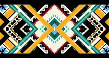 Geometric Ethnic pattern vector. African, American, Mexican, Western Aztec motif striped and bohemian pattern. designed for background,wallpaper,print, carpet,wrapping,tile,batik.vector illustratoin. vector