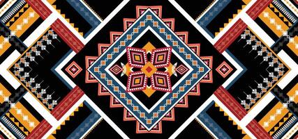 Geometric Ethnic pattern vector. African, American, Mexican, Western Aztec motif striped and bohemian pattern. designed for background,wallpaper,print, carpet,wrapping,tile,batik.vector illustratoin. vector