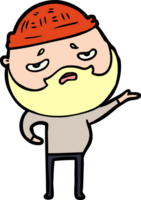 cartoon worried man with beard png