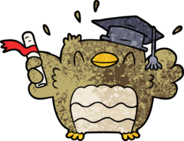 graduado de búho de dibujos animados png