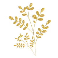 Golden Tree Branch glitter on transparent background. Twig with leaves icon.Design for decorating,background, wallpaper, illustration png