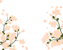 Spring flowers frame, Floral branch border. png