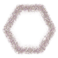 vit glitter sexhörning ram. vit sparkle.hexagon ram på transparent bakgrund. png