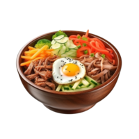 AI generated Korean bibimbap bowl clip art png