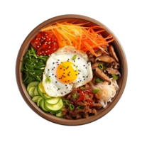 AI generated Korean bibimbap bowl clip art png