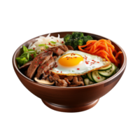 AI generated Korean bibimbap bowl clip art png