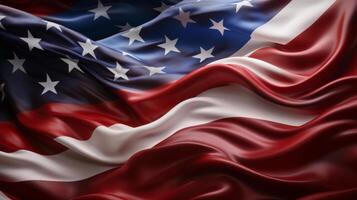 AI generated American flag waving in the wind. Neural network AI generated photo