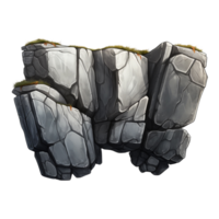 AI generated Grey rock cliff game asset stone clip art png