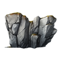 AI generated Grey rock cliff game asset stone clip art png