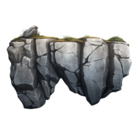 AI generated Grey rock cliff game asset stone clip art png