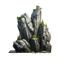 AI generated Grey rock cliff game asset stone clip art png