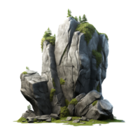 AI generated Grey rock cliff game asset stone clip art png