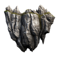 AI generated Grey rock cliff game asset stone clip art png