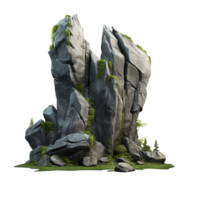 AI generated Grey rock cliff game asset stone clip art png