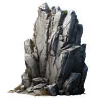 AI generated Grey rock cliff game asset stone clip art png