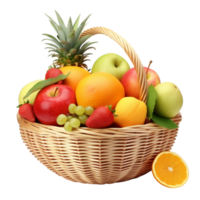 AI generated Fruit basket clip art png