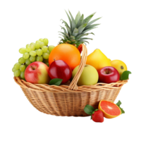 AI generated Fruit basket clip art png