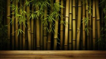 AI generated bamboo fence for garden decoration. Neural network AI generated photo