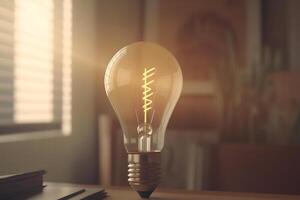 AI generated Light bulb in digital abstract technology background. Neural network AI generated photo