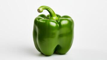 AI generated Green pepper on white background. Neural network AI generated photo