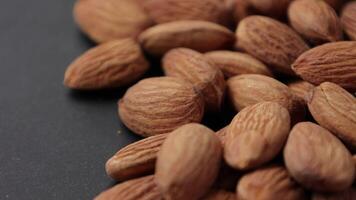 Closeup of almond, brown almonds, closeup of nut, nut background video