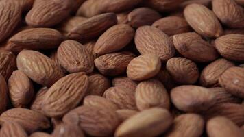Closeup of almond, brown almonds, closeup of nut, nut background video
