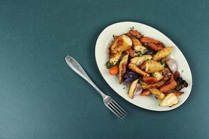 Roasted root vegetables. photo