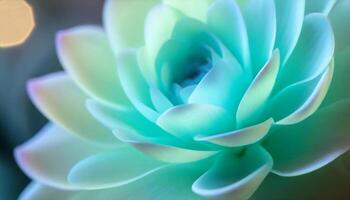 AI generated a close up of a green flower with a blurred background photo