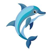 Spinner dolphin Animal flat vector illustration.