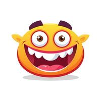 Grinning face with smiling eyes emoji flat vector illustration on white background