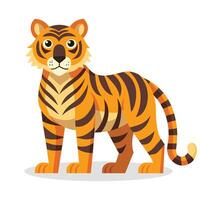 Tigre animal plano vector ilustración.