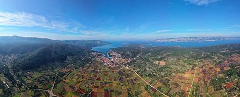 View of Stari Grad Plain Hvar Island in Croatia. The Stari Grad Plain is an incredible Unesco World Heritage Site, where the farming techniques practically havent changed since the 4th century BC. photo