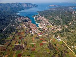 View of Stari Grad Plain Hvar Island in Croatia. The Stari Grad Plain is an incredible Unesco World Heritage Site, where the farming techniques practically havent changed since the 4th century BC. photo