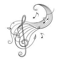 Musical flow continuous line art drawing vector