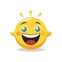 Beaming face with smiling eyes emoji flat vector illustration on white background