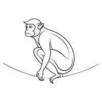 roof on monkey continuous drawing black shape vector