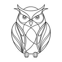 Owl Continuous line art drawing. vector