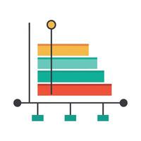 Graph chart flat vector illustration on white background