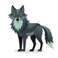 lobo animal plano vector ilustración