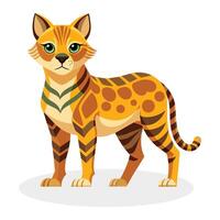 African golden cat vector illustration on white background