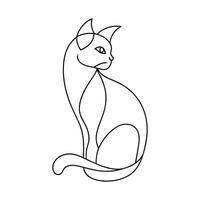 A Cat line art premium vector illustration.