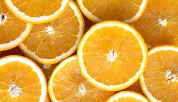 AI generated orange slices are arranged in a circle photo