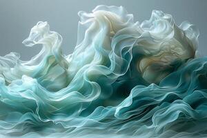 AI generated Translucent textile waves washing over each other in an endless loop, capturing the fluidity and movement inherent in the transmission of sound photo