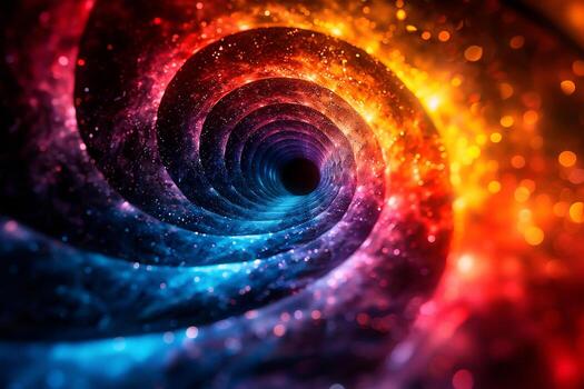 AI generated Concentric circles expanding outward from central point, with vibrant hues blending seamlessly to represent propagation of sound waves through space photo
