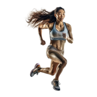 AI generated Running fitness asian woman png