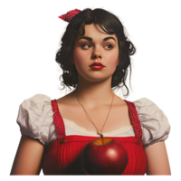 ai généré grand fille avec un Pomme png