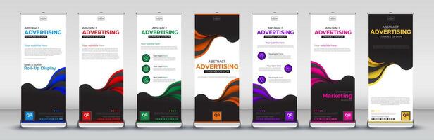 Business Roll up banner vertical template design for flyer, brochure, infographics. modern x banner and flag banner and advertising vector