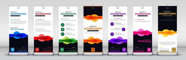 Business Roll up banner vertical template design for flyer, brochure, infographics. modern x banner and flag banner and advertising vector